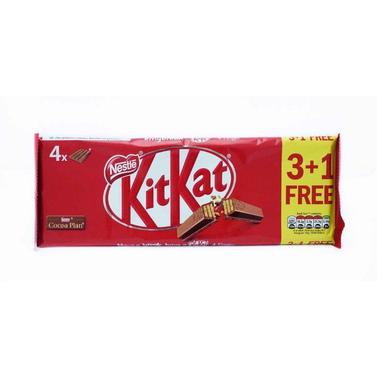Kit Kat 4 Finger Milk 3 + 1 Free (4 x 41.5g)