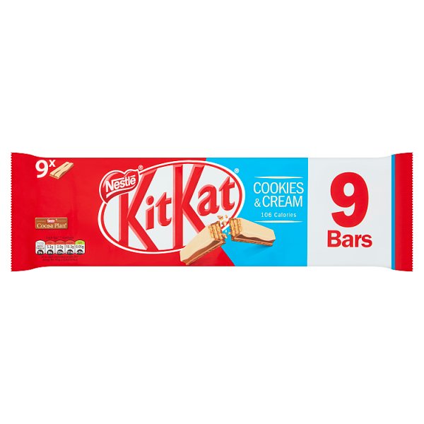 KitKat 2 Finger Cookies & Cream 9pk (9 x 20.7g)