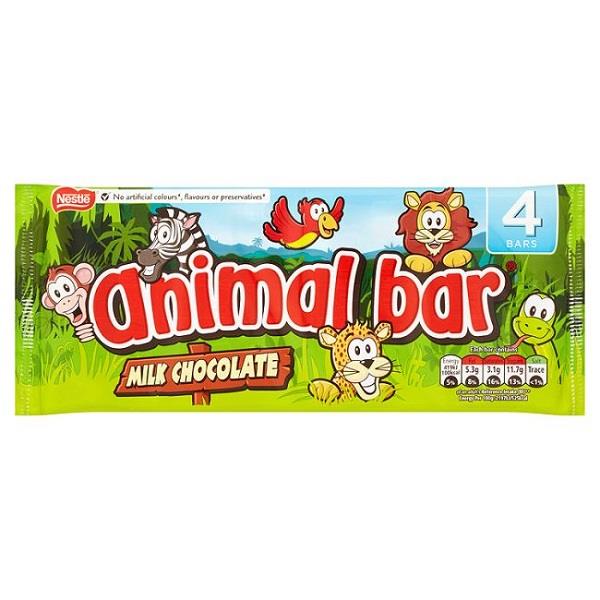 Animal Bar Milk Chocolate 4pk (4 x 19g) 76g
