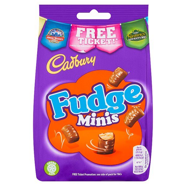 Cadbury Large Bag Fudge Minis Bag 120g