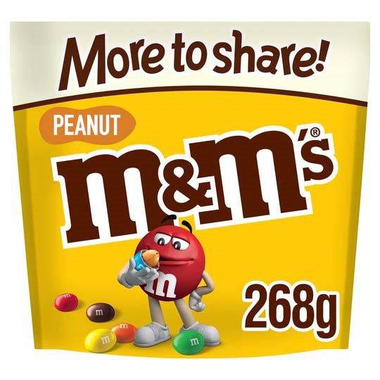 M&Ms More To Share Pouch Peanut 268g