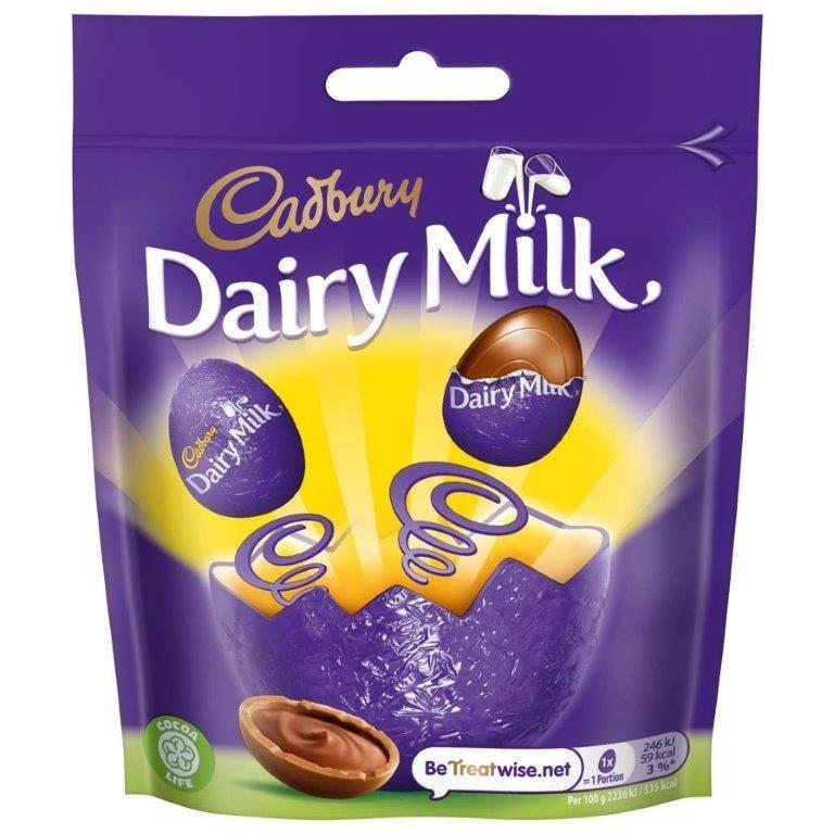 Cadbury Dairy Milk Mini Filled Eggs Bag 77g