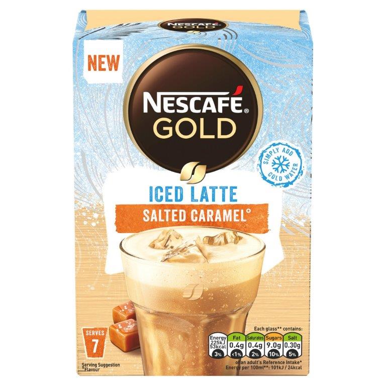 Nescafe Sachets Gold Iced Salted Caramel Latte 7s (7 x 14.5g)
