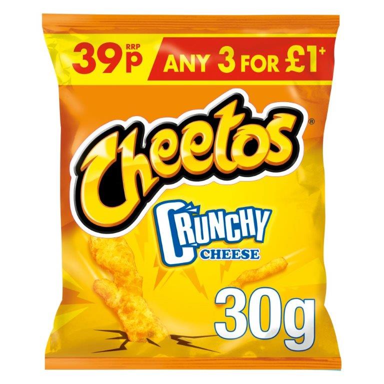 Cheetos Crunchy Cheese Snacks 30g PM 39p / 3 For £1