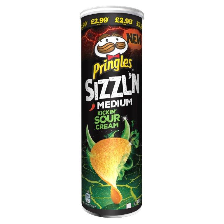 Pringles Sizzlin Kickin Sour Cream 180g PM £2.99