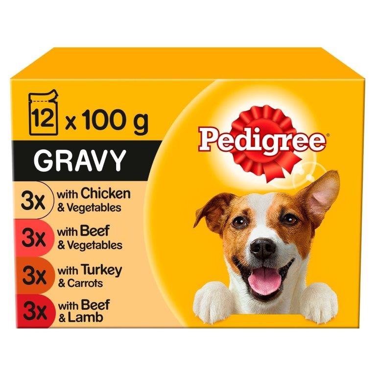 Pedigree Dog Pouches Mixed Selection In Gravy 12pk (12 x 100g)