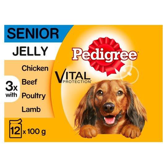 Pedigree Senior Dog Pouches In Jelly 12pk (12 x 100g)