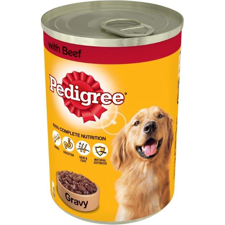 Pedigree Dog Tin With Beef In Gravy 400g