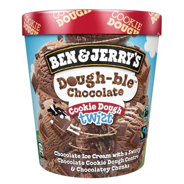 Ben & Jerrys Dough-ble Chocolate Cookie Dough Twist 465ml