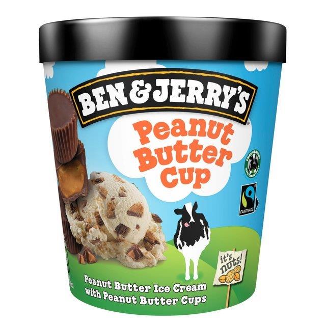 Ben & Jerrys Ice Cream Tub Peanut Buttercup 465ml