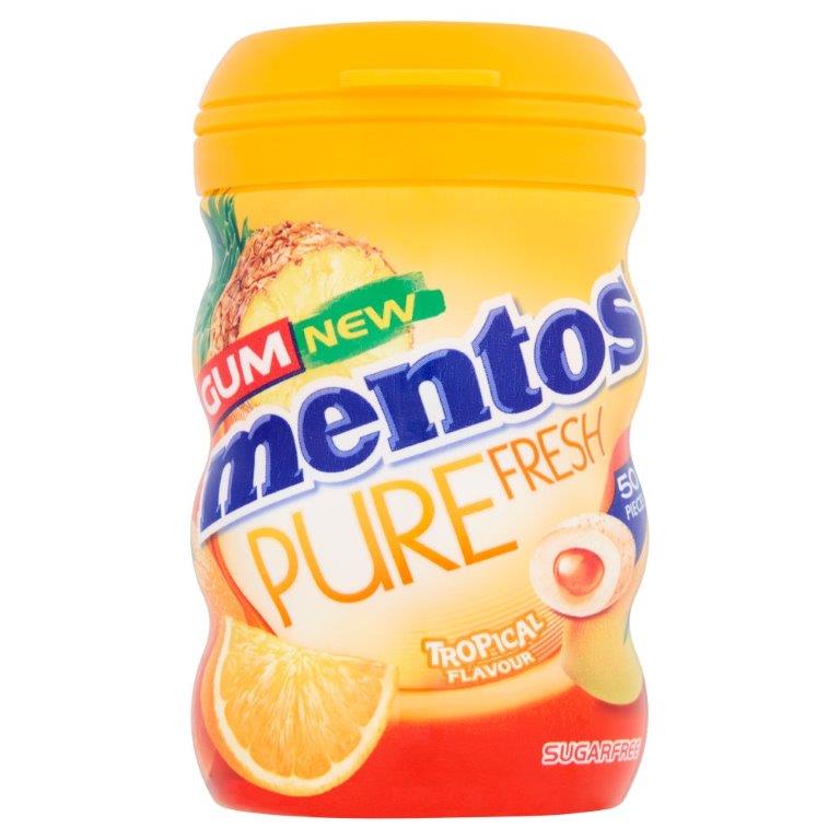 Mentos Pure Fresh Gum 50s Tropical 100g