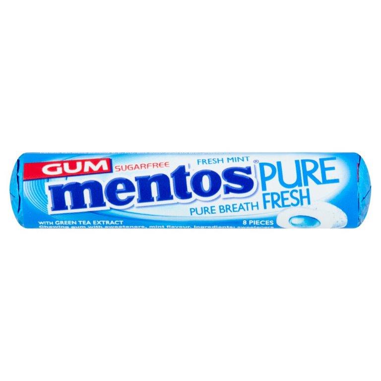 Mentos Pure Fresh S/F Chewing Gum Fresh Mint 15.5g