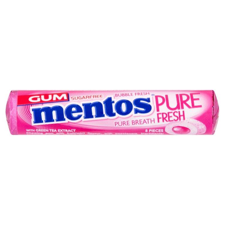 Mentos Pure Fresh S/F Chewing Gum Bubble Fresh 93g