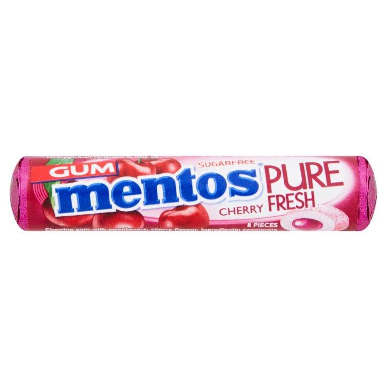 Mentos Pure Fresh S/F Chewing Gum Cherry 15.5g