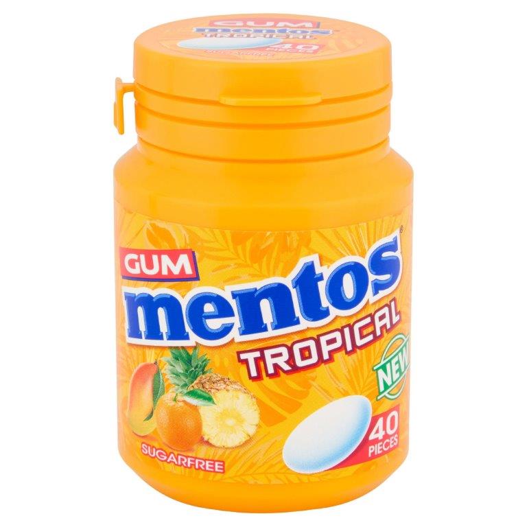 Mentos Gum 40pc Bottle Tropical 56g
