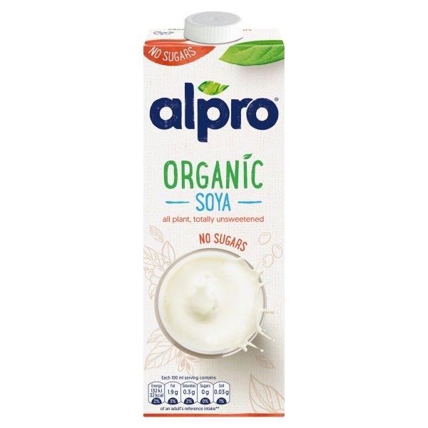 Alpro Soya Organic No Sugars Wholebean 1L