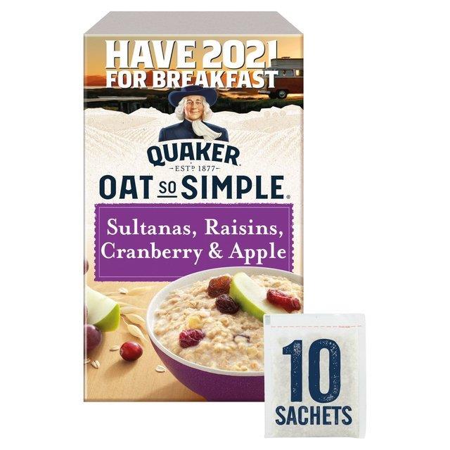 Quaker Oat So Simple Sultana, Raisin, Cranberry & Apple 10pk (10 x 38.5g)
