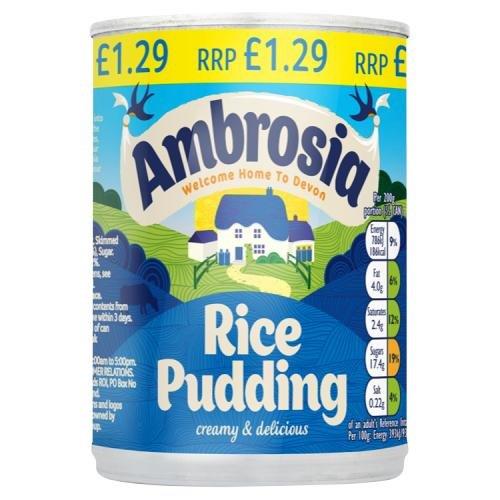 Ambrosia Canned Rice 400g PM £1.29