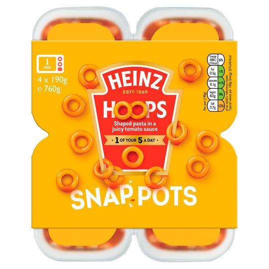 Heinz Snap Pots Hoops 4pk (4 x 190g)