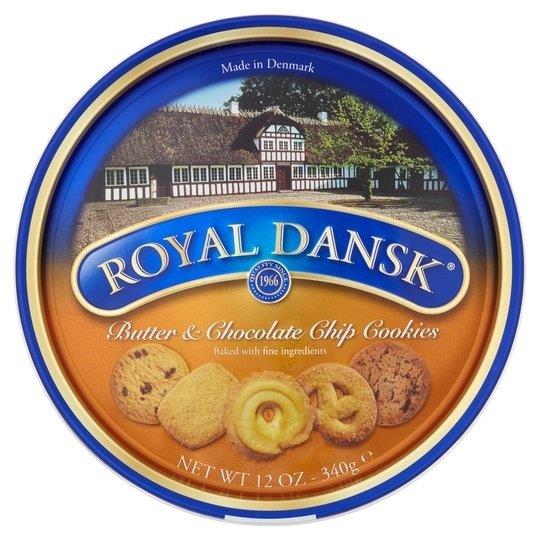 Royal Dansk Butter & Choc Cookies Tin 340g