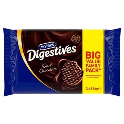 McVitie's Twin Dark Chocolate Digestive Twin 2 x 316g