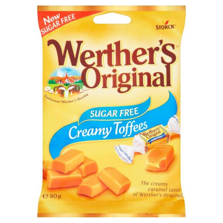 Werthers Original Creamy Toffees Sugar Free Bag 80g