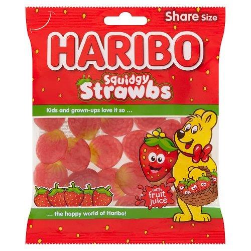 Haribo Bags Squidgy Strawbs 160g
