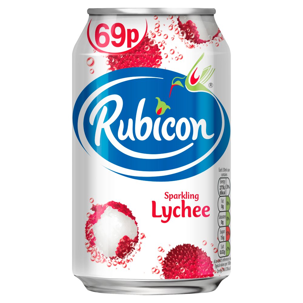 Rubicon Sparkling Can Lychee 330ml PM 69p