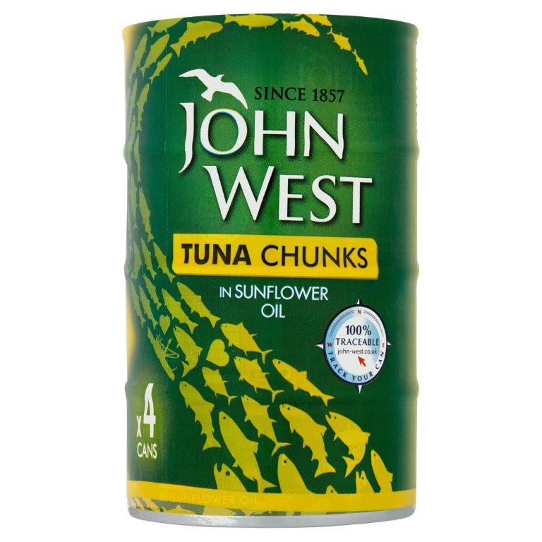 John West Tuna Chunks In Sunflower Oil 4pk (4 x 145g)