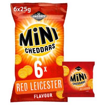 Jacobs Mini Cheddars 6pk Red Leicester (6 x 25g) 150g