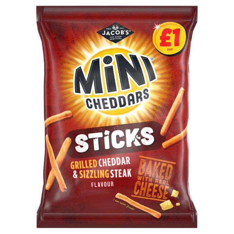 McVities Mini Cheddars Grilled Cheddar & Steak Sticks PM £1 75g
