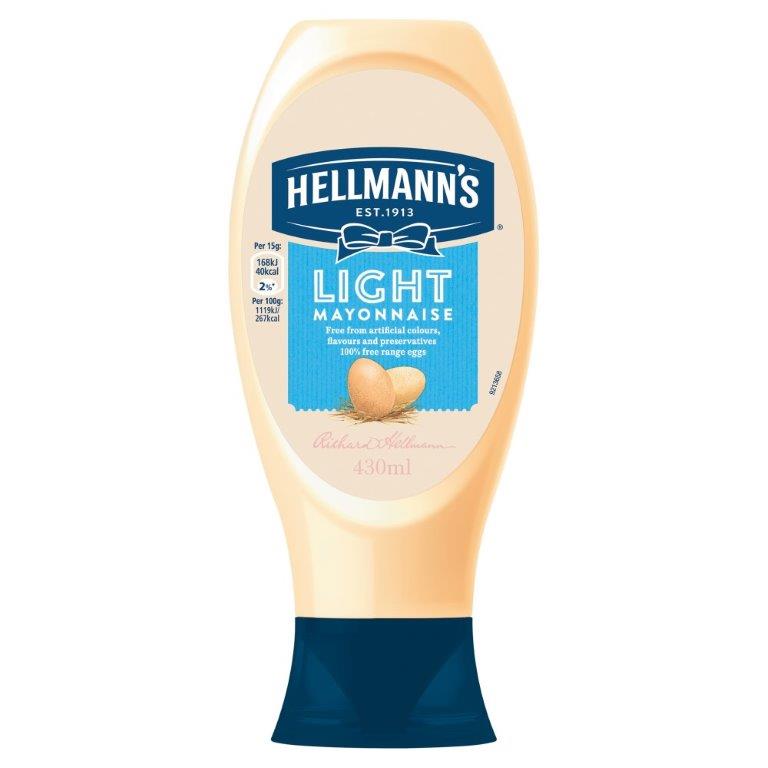Hellmanns Mayo Squeezy Light 430ml