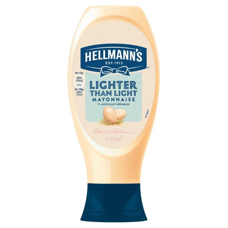 Hellmanns Mayo Squeezy Lighter Than Light 430ml