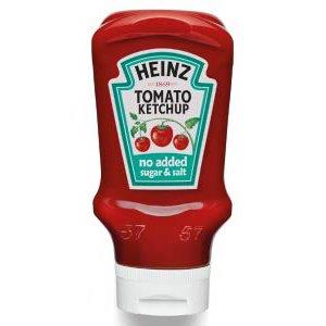 Heinz Tomato Ketchup 50% Less Sugar & Salt Top Down 570ml