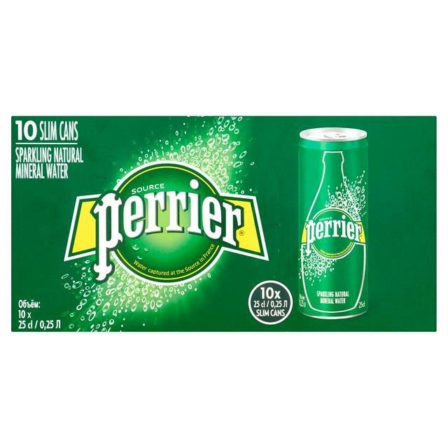 Perrier Slim Can 10pk (10 x 25cl)